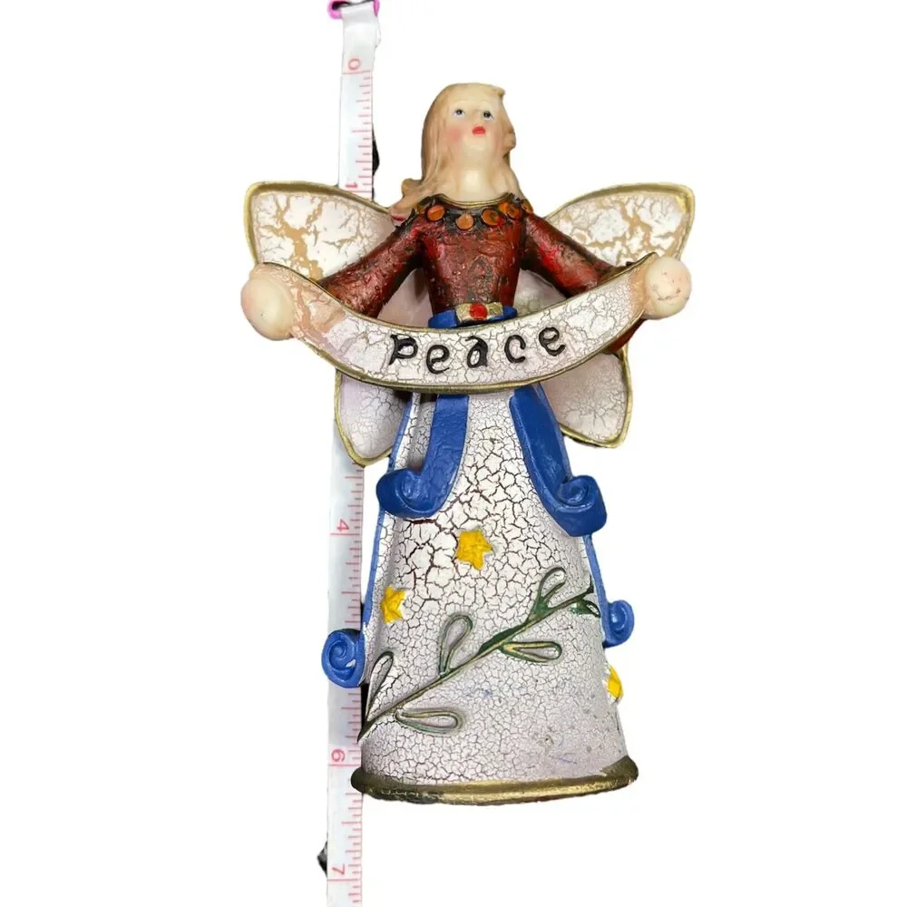 Peace Angel Statue Figurine Christmas Holiday Religious Rustic Farmhouse Style